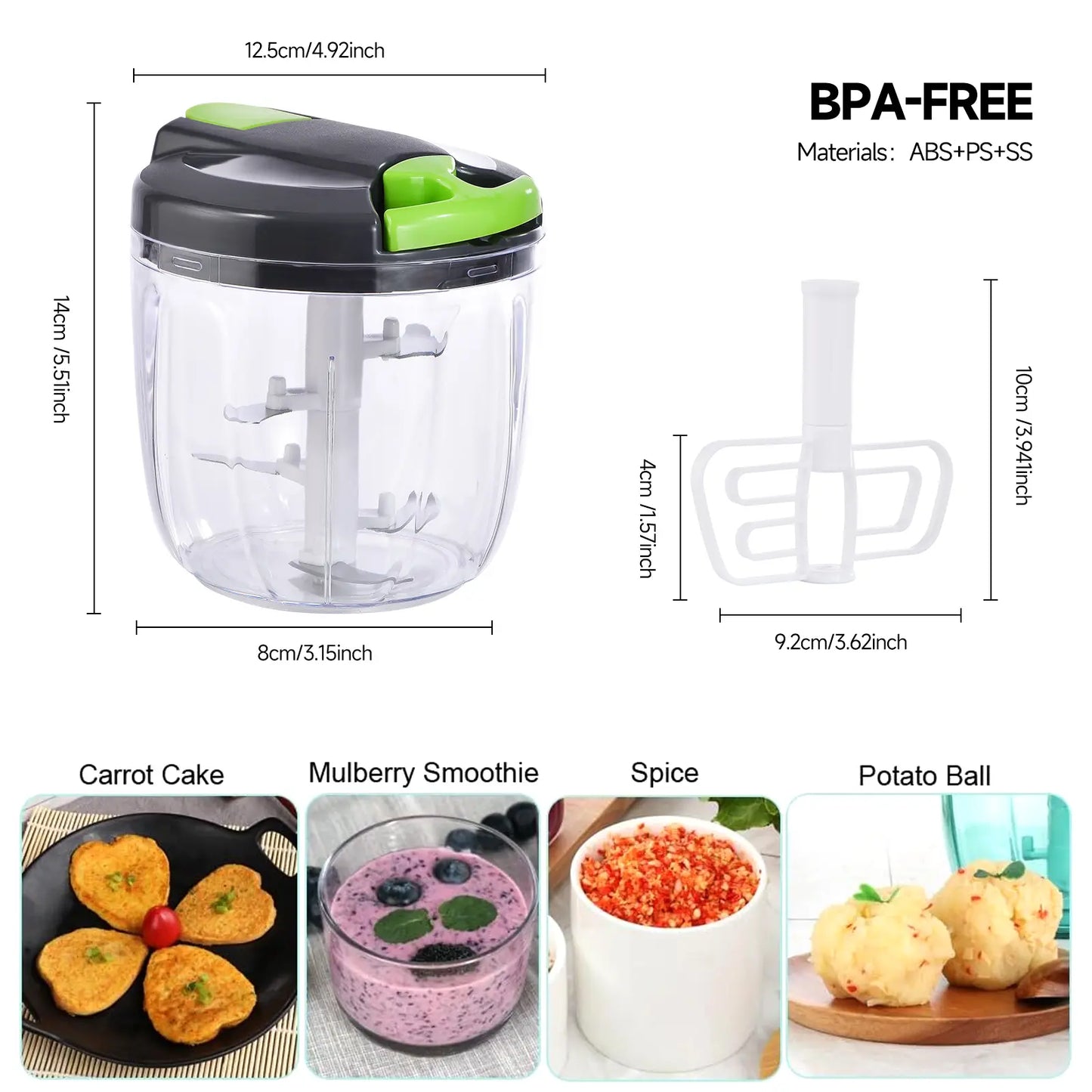 1 Count Manual Food Chopper, Vegetable Cutter, Kitchen Vegetable Chopper, Portable Hand Pull String Garlic Mincer Onion Cutter, Vegetable Chopper Tool, BPA Free Food Safe Material, for Veggies, Ginger, Fruits, Nuts, Herbs, Etc.
