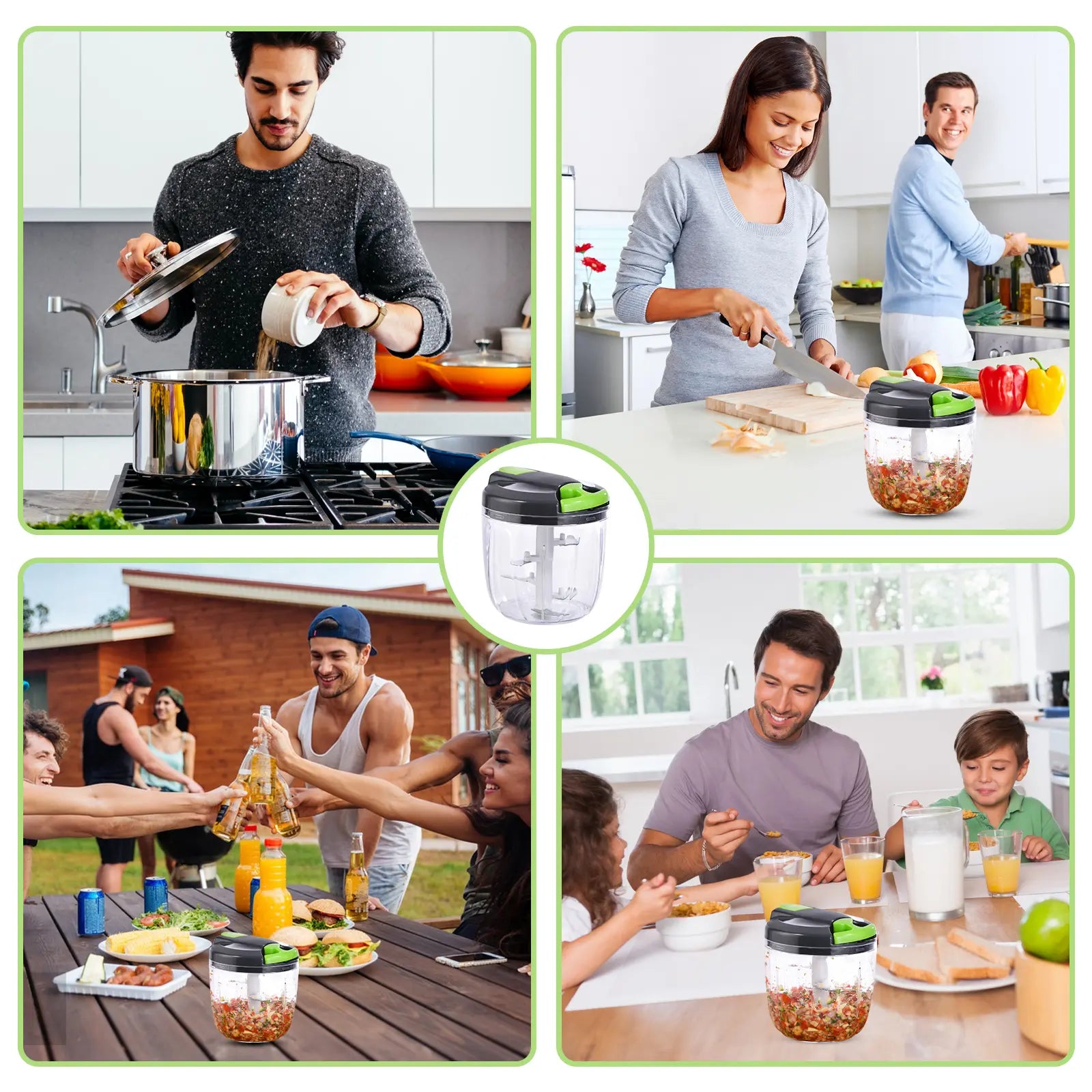 1 Count Manual Food Chopper, Vegetable Cutter, Kitchen Vegetable Chopper, Portable Hand Pull String Garlic Mincer Onion Cutter, Vegetable Chopper Tool, BPA Free Food Safe Material, for Veggies, Ginger, Fruits, Nuts, Herbs, Etc.