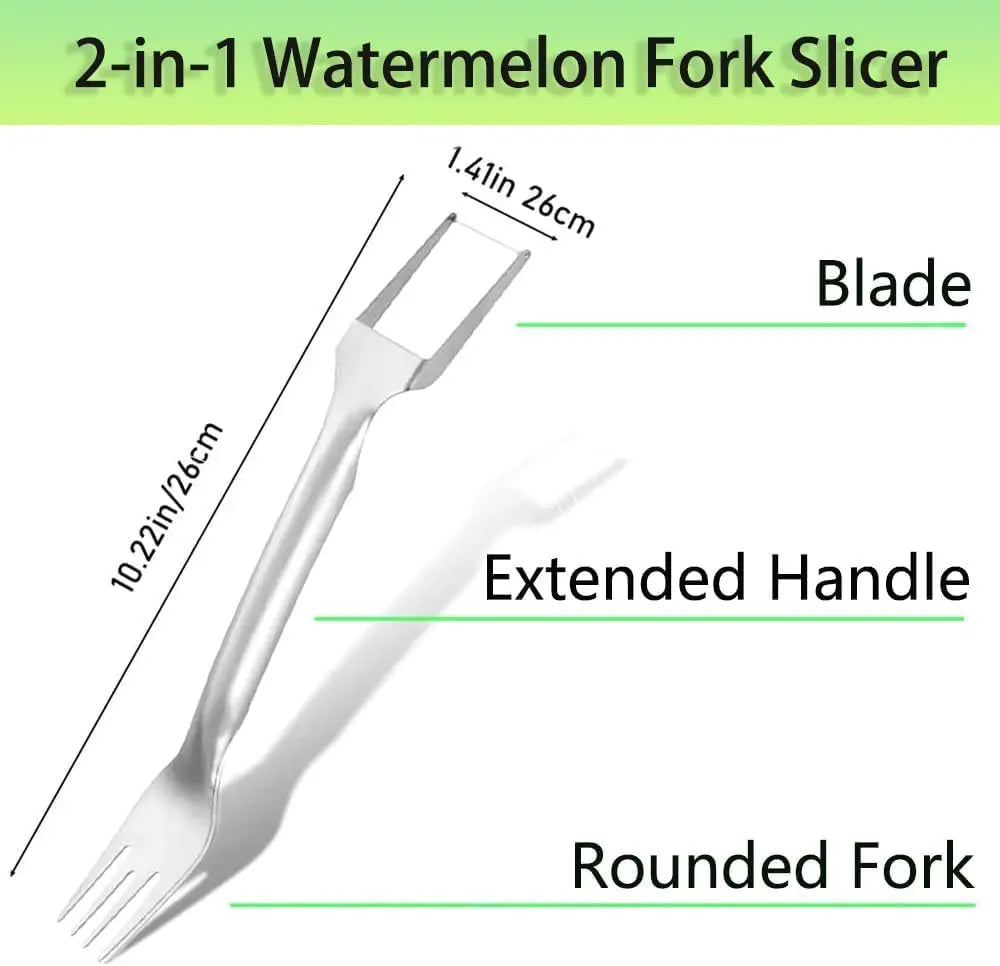 3 Count 2-In-1 Watermelon Fork Slicer Fruit Cutter, Stainless Steel Watermelon Cutter Artifact, Watermelon Cutter Slicer Tool Fruit Forks Slicer Knife Kitchen Gadgets for Family Parties Camping
