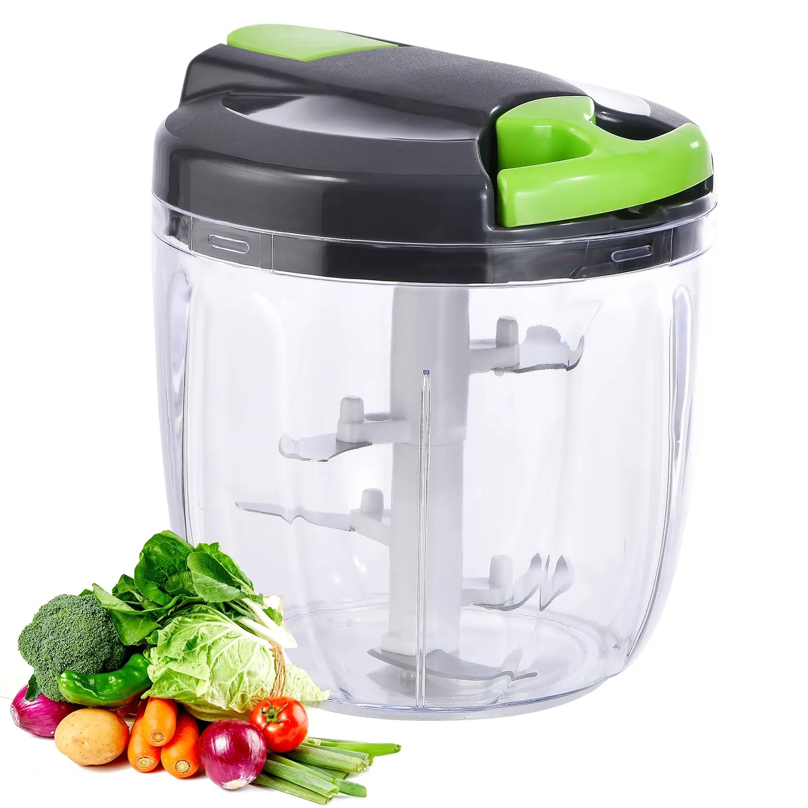 1 Count Manual Food Chopper, Vegetable Cutter, Kitchen Vegetable Chopper, Portable Hand Pull String Garlic Mincer Onion Cutter, Vegetable Chopper Tool, BPA Free Food Safe Material, for Veggies, Ginger, Fruits, Nuts, Herbs, Etc.