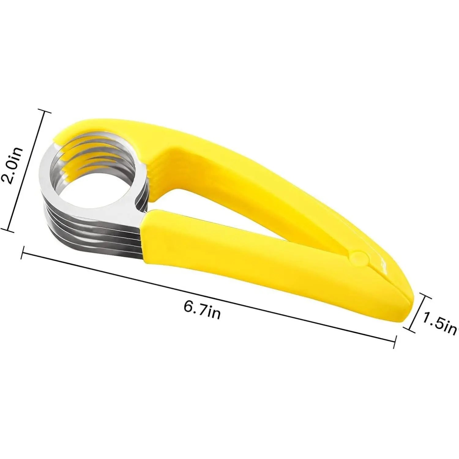 Yellow ABS & Stainless Steel Blade Banana Slicer Kitchen Gadget - Durable, Dishwasher Safe Utensil for Salad Prep