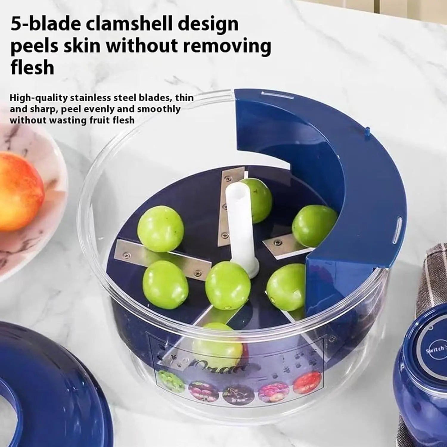 Grape Peeler Machine, Garlic & Cherry Tomato Peeler Skin Remover Tool for Small Fruits, Effortless Peeling for Home Kitchen