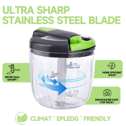 1 Count Manual Food Chopper, Vegetable Cutter, Kitchen Vegetable Chopper, Portable Hand Pull String Garlic Mincer Onion Cutter, Vegetable Chopper Tool, BPA Free Food Safe Material, for Veggies, Ginger, Fruits, Nuts, Herbs, Etc.