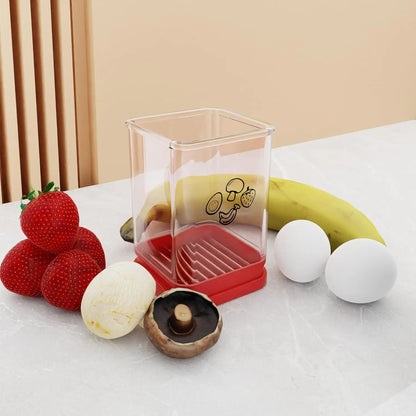 Fruit Slicer Cup for Strawberry, Banana, Hard-Boiled Egg - Detachable Cutter with Push Plate - Rapid & Safe Slicing Kitchen Gadget for Quick Meal Prep
