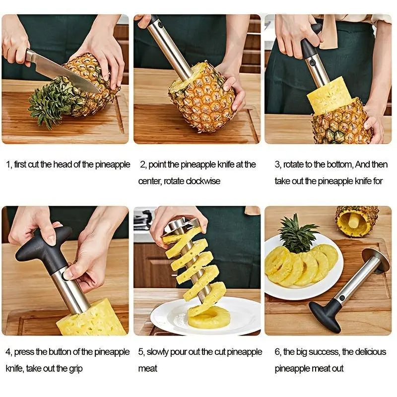 Pineapple Corer, 1 Count Stainless Steel Pineapple Tools, Pineapple Cutter for Home Kitchen, Fruit Vegetable Slicer, Summer for Gift