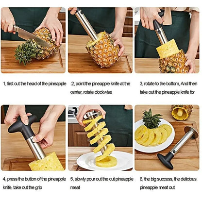 Pineapple Corer, 1 Count Stainless Steel Pineapple Tools, Pineapple Cutter for Home Kitchen, Fruit Vegetable Slicer, Summer for Gift